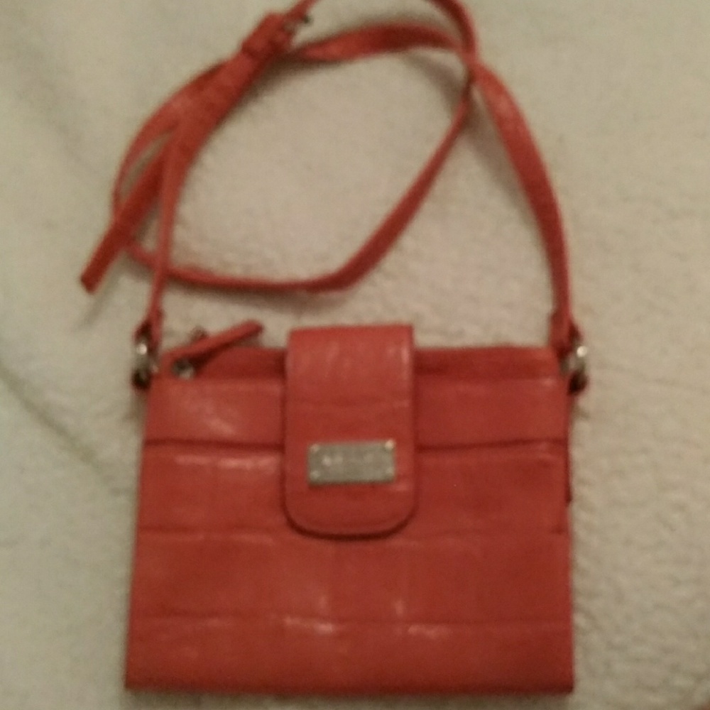Coral cross body purse
